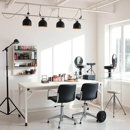 Espace de maquillage et de coiffure dans le Studio 3