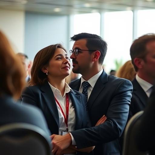 Photographe capturant un moment lors d'une conférence d'entreprise