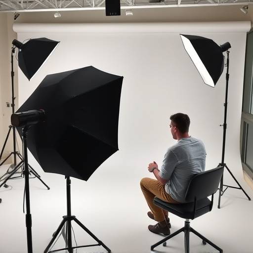 Photographe professionnel travaillant dans un studio à Lyon