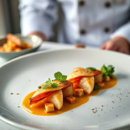 Photographie culinaire de plats gastronomiques préparés par un chef